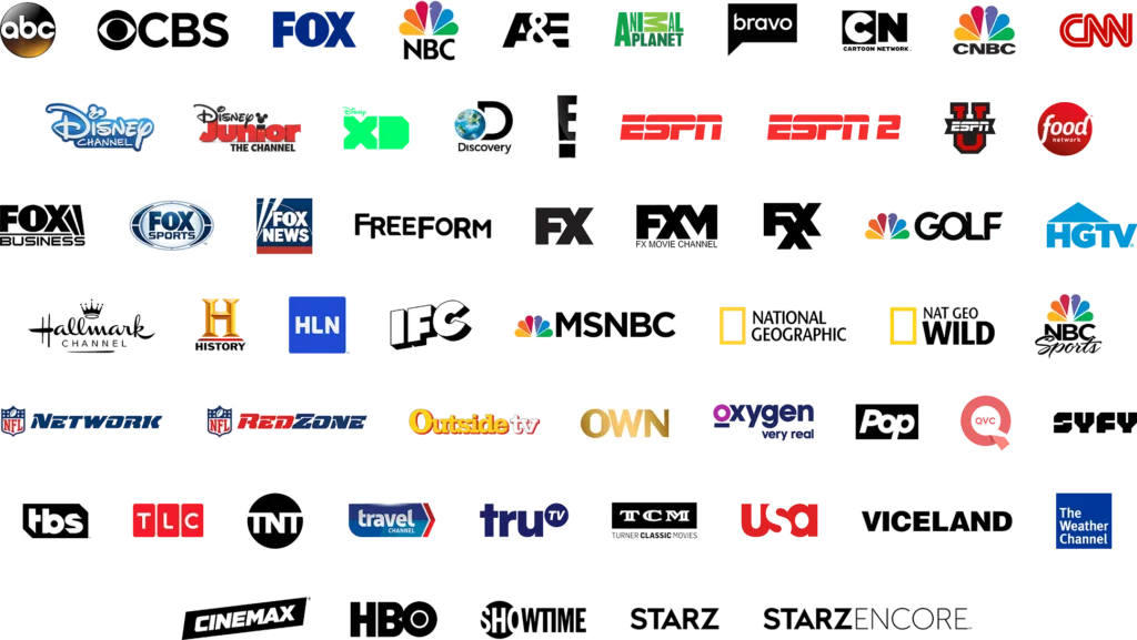 A variety of premium TV channels available with SUBTV IPTV subscription, showcasing high-definition content in 4K quality.