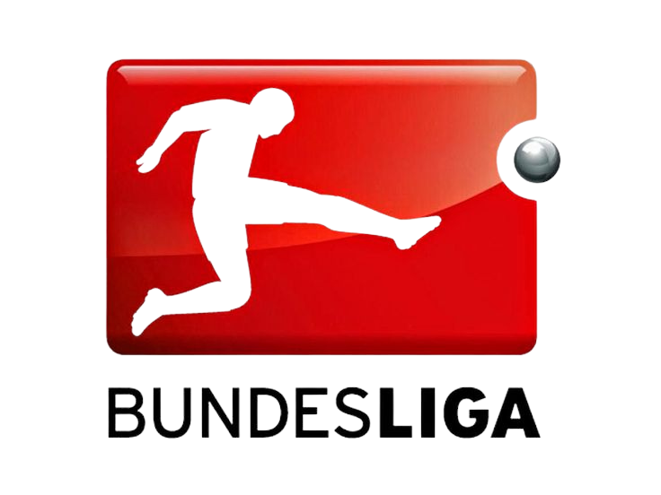 Image showing a person watching a Bundesliga match on a television screen